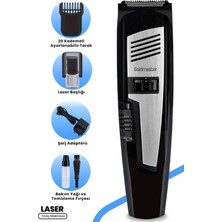 Ayarlanabilir Profesyonel Lazer Işığıyla Saç ve Sakal Şekillendirme Makinesi Siyah