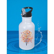 Sonbahar Baskılı Matara Suluk 600 ml - Kız Çocuk Suluk, Kız Sulukları