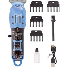 Şarjlı LED Ekranlı Çok Amaçlı Sakal ve Saç Kesim Makinesi Mavi