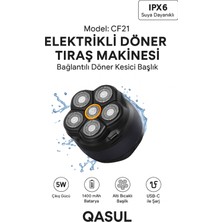 Lacivert Elektrikli Döner Başlıklı Saç ve Sakal Tıraş Makinesi, Ipx6 Su Geçirmez, 240 Dakika Kullanım