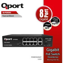 Qport Q-POE8G 8 Port Gıgabıt + 2 Port Gıgabıt Uplı