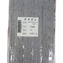 Dantel Polyester Sanal Tül Bant Gri 14,60 Metre En 3 cm ON-1538-G
