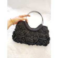 El Örgüsü Gül Motifli Gece/gündüz El Çantası