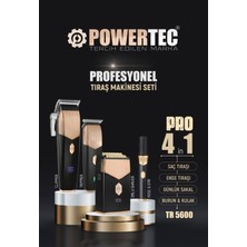 Dört Parça Tıraş Seti, Şarj Standı ve Önlük Hediye, Çok Fonksiyonlu Bakım Seti