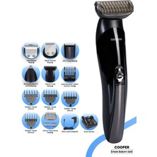 13'ü 1 Arada Erkek Bakım Seti, Saç, Sakal ve Vücut Tıraş Makinesi Siyah