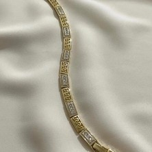 Taşlı Panorama Vip Model Gold Renk Bileklik