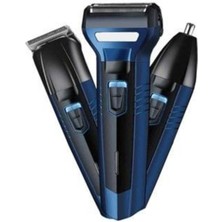 3'lü Erkek Bakım Seti: Saç, Sakal, Burun Kılı Alma, 3'ü Bir Arada, Beyaz