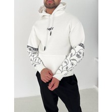 Raptor Kartal Kapüşonlu Sweat - Siyah Beyaz Kartal Oversıze Sweat