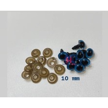 10 mm Amigurumi Vidalı Göz Renkli 20 Çift