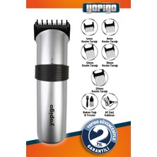 Gri Şarjlı Tıraş ve Kesim Aleti, Çok Fonksiyonlu Vücut ve Sakal Bakım Seti