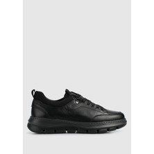 Siyah Deri Erkek Sneaker