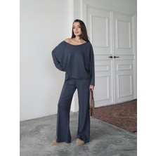 Kadın Elora Modal Pis Dikiş Detaylı Alt-Üst Takım