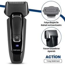 Kablosuz Tıraş Makinesi, Siyah, Hafif ve Pratik Kullanım