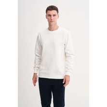 Regular Fit Baklava Desenli Kapitone Jakar Sweatshirt