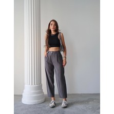 Kadın Taylor Modal Cupra Kumaş Arka Cep Kapak Detaylı Pantolon, Yazlık Iş Pantolonu