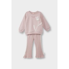 DeFacto Kız Bebek 2'li Takım Çiçekli Sweatshirt İspanyol Paça Alt G3798A525AU