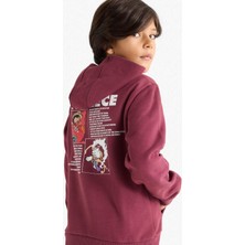 DeFacto Erkek Çocuk One Piece Kapüşonlu İçi Yumuşak Tüylü Sırt Baskılı Sweatshirt F9917A825WN