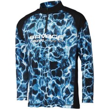 Savage Gear Marine Uv Long Sleeve Tee Sea Blue L