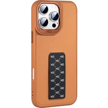 Fuchsia iPhone 15 Pro Max ile Uyumlu HBC-265 Madrid Kablosuz Şarj Özellikli Standlı Kapak - Kahverengi