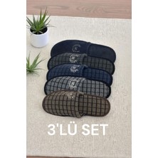 3'lü Set Erkek Ev Terliği Kışlık Misafirlik Çeyizlik Içi Süngerli Yumuşacık Günlük Terlik