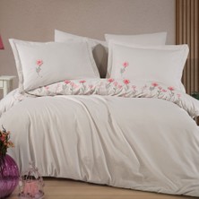 Premium Salome Taş - Poplin Çift Kişilik Nakışlı Nevresim Takımı