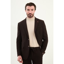 Desenli Slim Fit Torba Cep Beli Lastikli Ipli Erkek Takım Elbise