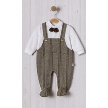 Balıksırtı Salopet Papyonlu Bebe Erkek Tulum