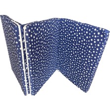 Katlanır Yer Yatağı Sünger Yatak Lacivert Yıldız 80X180 Cm-6 cm Tek Kişilik
