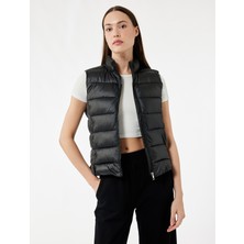 Kolsuz Dik Yaka Cepli Su Itici Fermuarlı Şişme Yelek