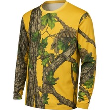 Sarı Orman Desenli Mikrofiber Sweatshirt - Avcı Sweatshirt - Hızlı Kurur