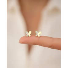 Minik Kelebek 14 Ayar Altın Küpe