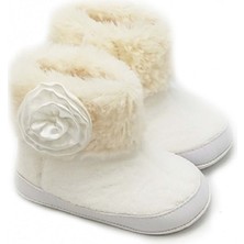 Yan Gül Detaylı Panduf - Ekru - 18 Ekru