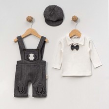 Şapka Sweatshırt Salopet Takım - Siyah - 3 Ay Siyah