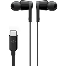 Belkin Rockstar Usb-C Girişli Silikonlu Kulak Içi Kulaklık, Tangle-Free, Siyah