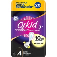 Orkid Ultra Platinum Gece Extra Plus 20'li Hijyenik Ped Boy:5