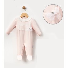 Pile Yakalı Fistolu Bebe Kız Tulum