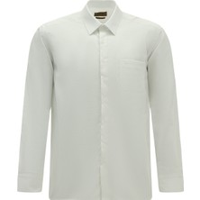 Uzun Kol Regular Fit Armürlü Pamuk Gömlek