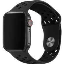 Good Case Apple Watch 7 (41MM) Uyumlu Delikli Silikon Kordon-02 Siyah