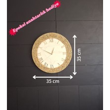 Duvar Saati - 35CM - Modern Dekoratif Duvar Saati - Epoksi Duvar Saati - El Yapımı Duvar Saati- Gold Şık Tasarım