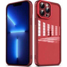iPhone 12 Pro Uyumlu Kamera Korumalı Transparan N7TH Post Kapak-Kırmızı