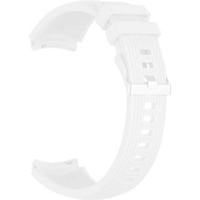 Good Case Huawei Watch Gt 4 (46MM) Uyumlu 22MM Çizgili Silikon Kordon-18 Beyaz