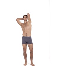 Esnek Nefes Alabilir Rahat Kumaş Pamuklu Likrali Erkek Gri Boxer Terletmez