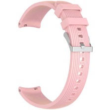 Good Case Huawei Watch Gt 2 Pro Uyumlu 22MM Çizgili Silikon Kordon-18 Pembe