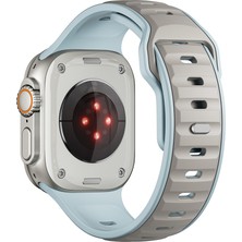 Good Case Apple Watch Se (44MM) Uyumlu Yeni Tasarım Silikon KORDON-135 Açık Mavi-Gri