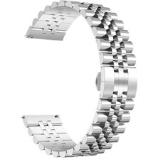 Good Case Amazfit Bip U Uyumlu 20MM Zincir Görünümlü Metal Kordon-36 Gümüş