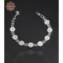 Yuvarlak Bereket Model 925 Ayar Gümüş Telkari Kadın Bileklik 201024683