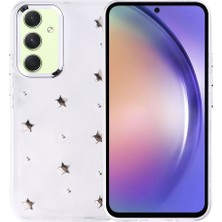 Galaxy A54 Kılıf Airbag Tasarımlı Simli Şeffaf N7TH Kutup Kapak - Yıldız