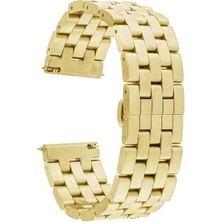 Good Case Huawei Watch 4 Uyumlu 22MM Bakla Görünümlü Metal Kordon-20 Gold