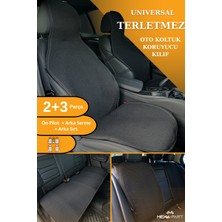 Meka Part Terletmez Oto Koltuk Koruyucu Kılıf %100 Pamuk 5 Li Tam Set Siyah Toyota Auris Tüm Modeller