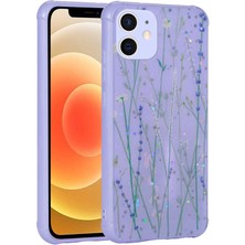 iPhone 11 Uyumlu Simli Desenli Kamera Korumalı Parlak N7TH Popy Kapak-Dallar